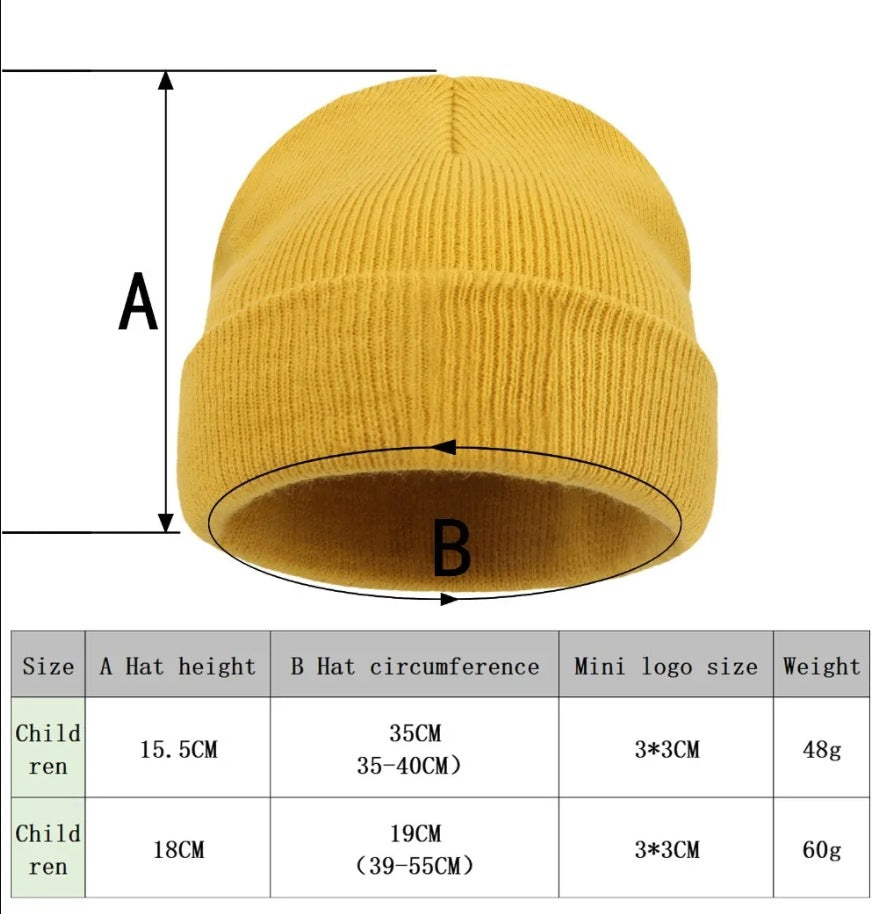 Engraved beanie, knitted baby beanie for toddlers boys girls adults