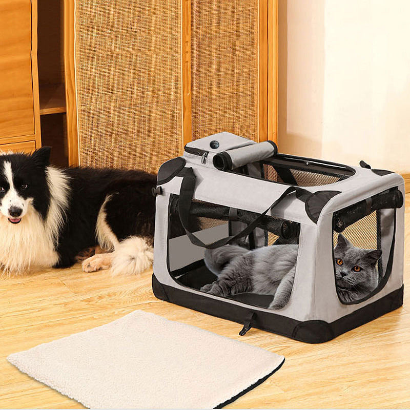 Pet Car Bag Dog Cage Medium and Large Dog Cage Portable Cat Bag Large Capacity Two Cats Folding Pet Bag