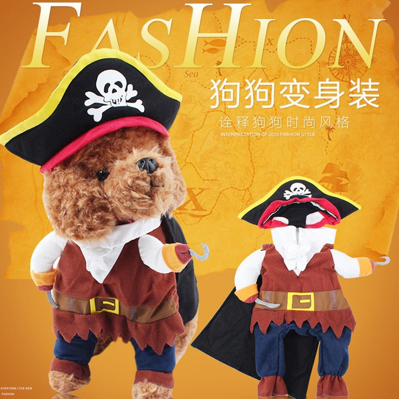 Funny dog and cat clothes, funny knife-holding Samoyed cute Bichon creative pet Teddy French bulldog spoof