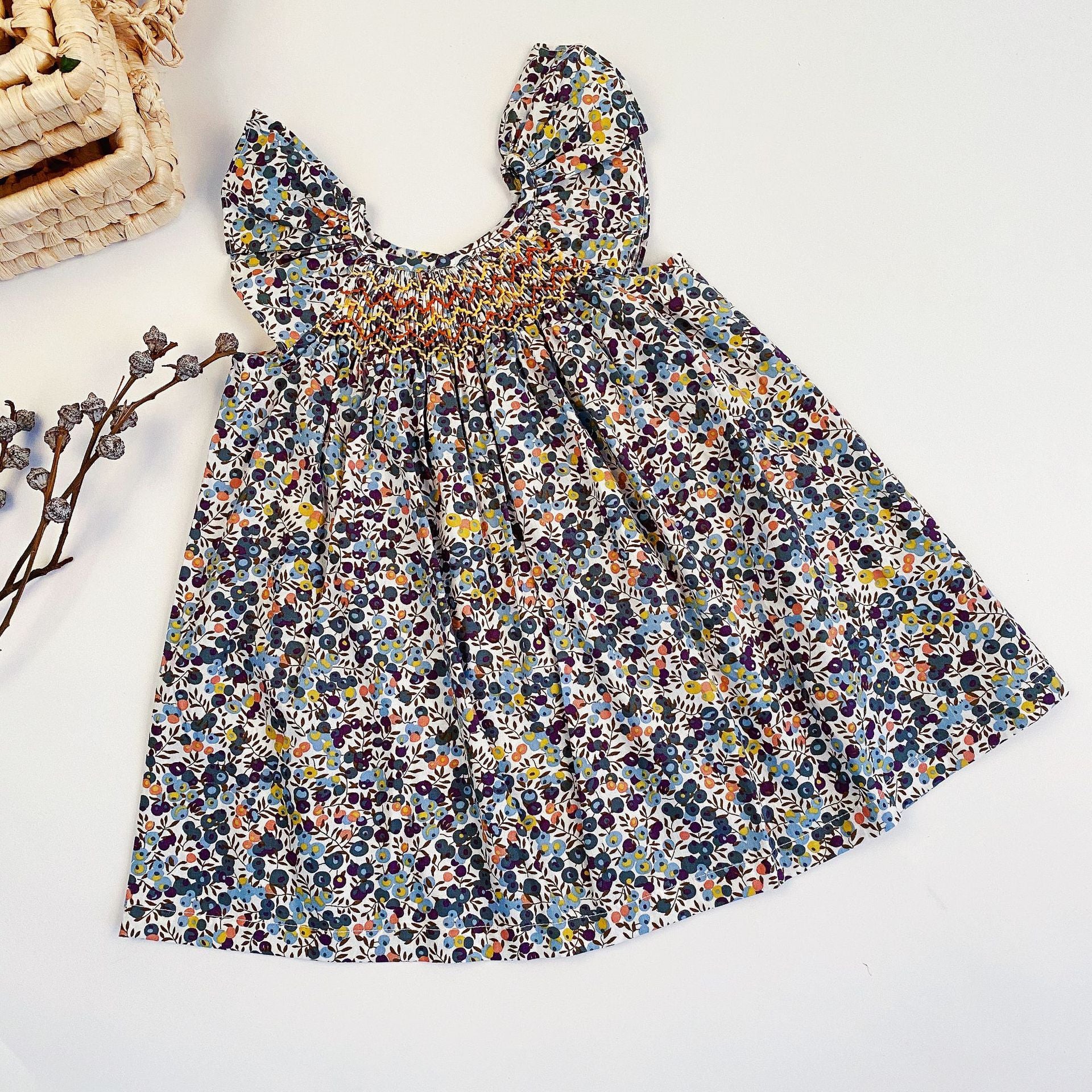 Foreign trade embroidered baby dress dress floral dress baby dress doll dress