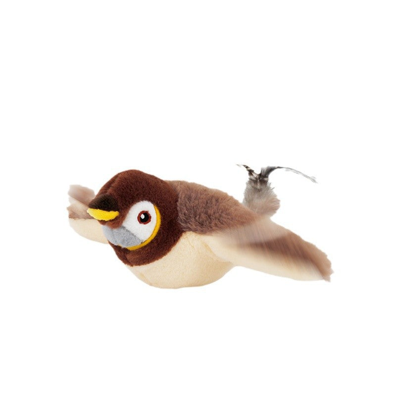 Simulation sparrow cat toy sound electric pet to relieve boredom rechargeable bird cat to relieve boredom