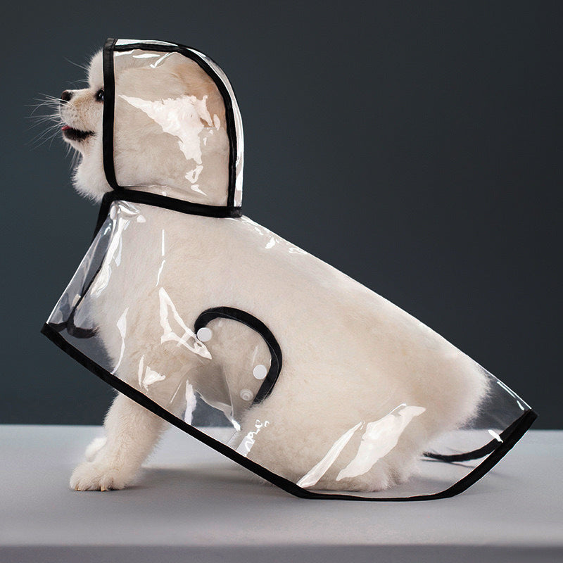 Pet raincoat transparent dog raincoat factory direct wholesale one piece waterproof windproof pet clothes large dog
