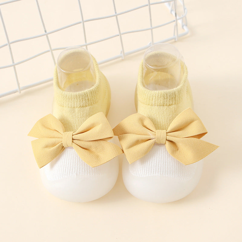 Factory goods ins spring and summer bow children's indoor shoes cute princess style baby socks shoes baby toddler shoes