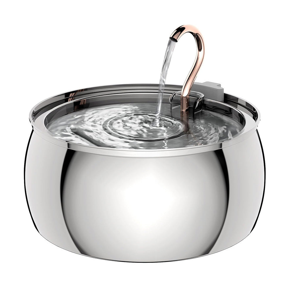 Pet drinking fountain 4L water drop with window stainless steel faucet cat dog feeder automatic water purification