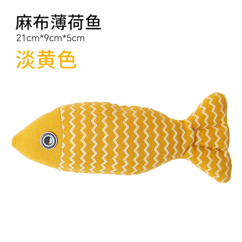 Extra Large Pet Catnip Fish Toy Cat Toy Cat Toy Cat Sackcloth Fish Self-Hi Catnip Doll Cat Toy