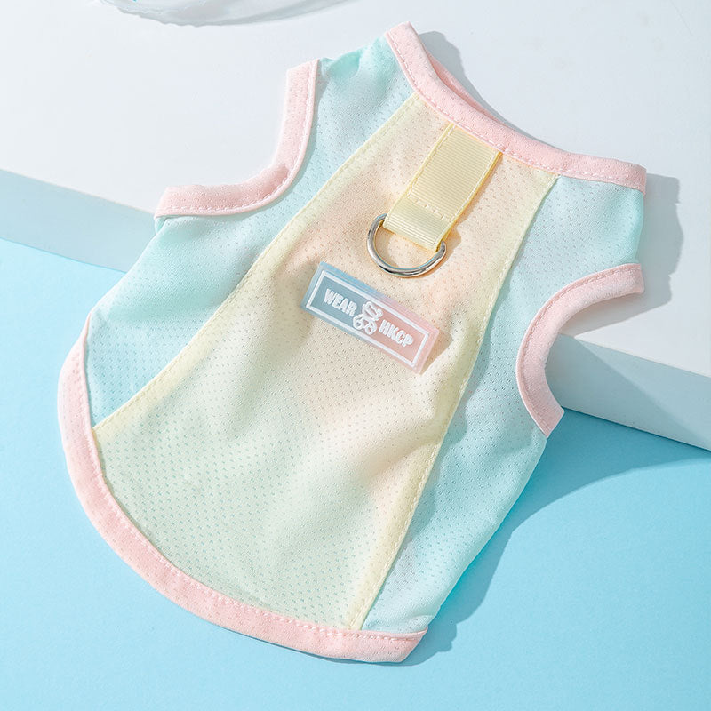 Three-dimensional small flower traction sling spring and summer thin dog clothes Teddy Yorkshire terrier small puppy pet clothes