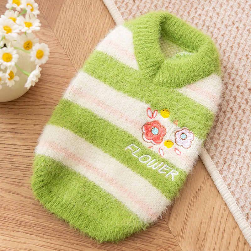 Autumn and winter joint cat clothes thick warm pullover sweater Teddy dog two-legged clothes pet clothes