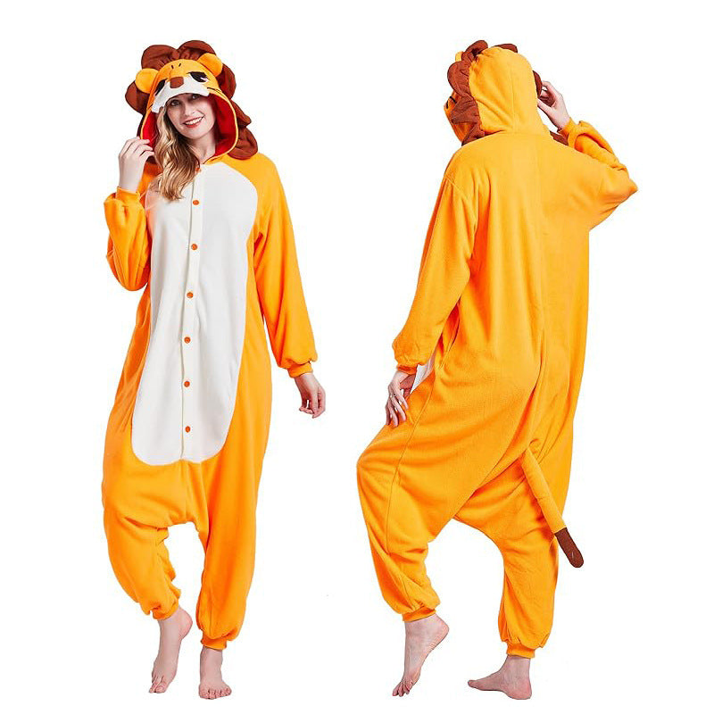 Salamander dragon taming tiger shark lion brown monkey Teletubbies adult cartoon one-piece pajamas Halloween cosp