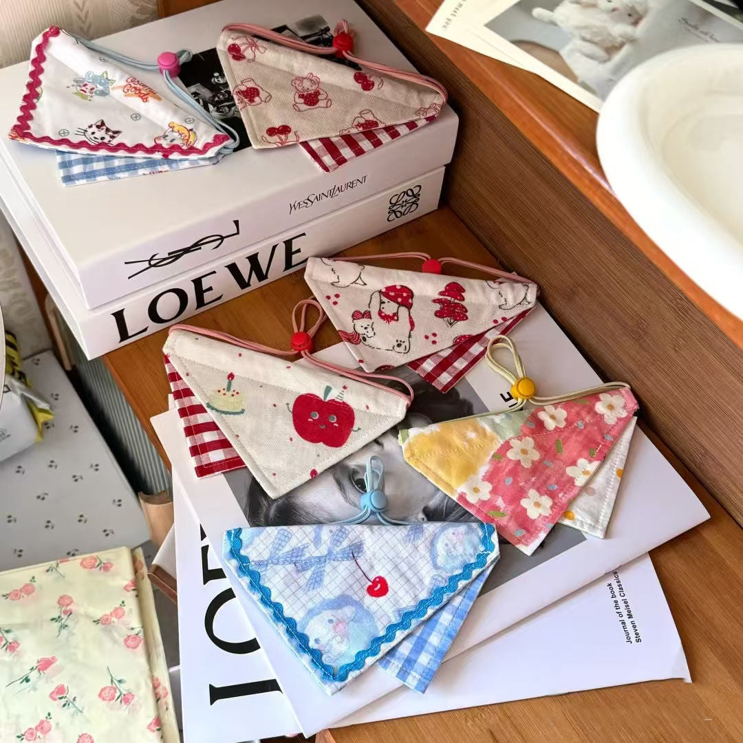 New pet bib adjustable double-sided dog triangular bandana bib pet clothes accessories bib