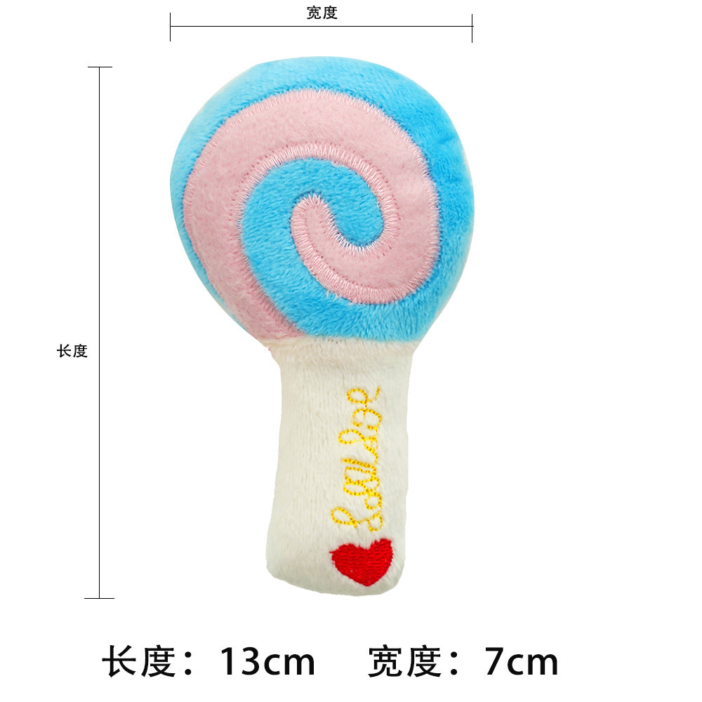 Plush Dog French Bulldog Bite-resistant Ball Rope Sounding Toy Fruit Cartoon Animal Cat Kitten Pet Supplies