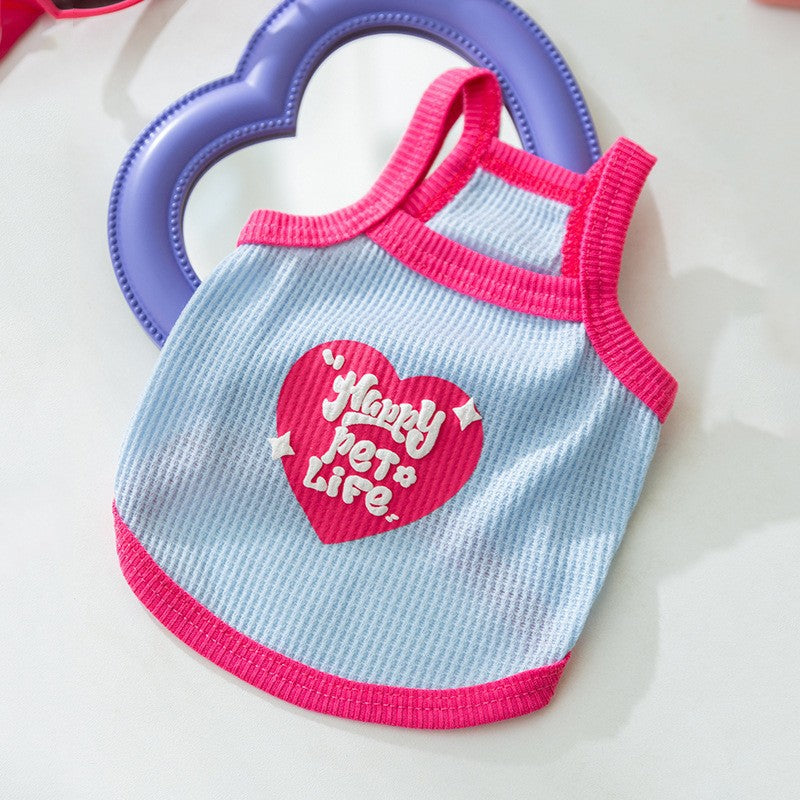 Three-dimensional small flower traction sling spring and summer thin dog clothes Teddy Yorkshire terrier small puppy pet clothes