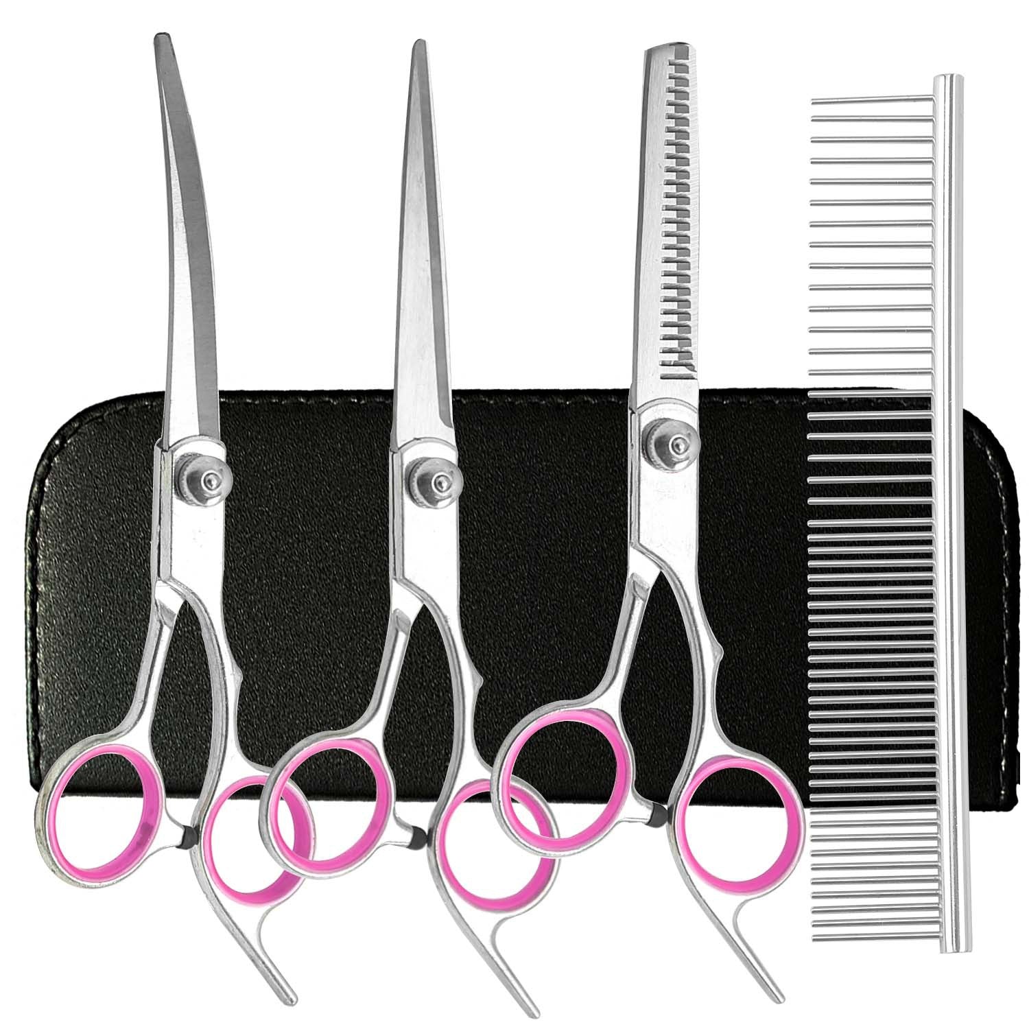 Cross-border wholesale direct sales pet scissors dog hair trimming scissors curved scissors thinning teeth scissors pet grooming scissors