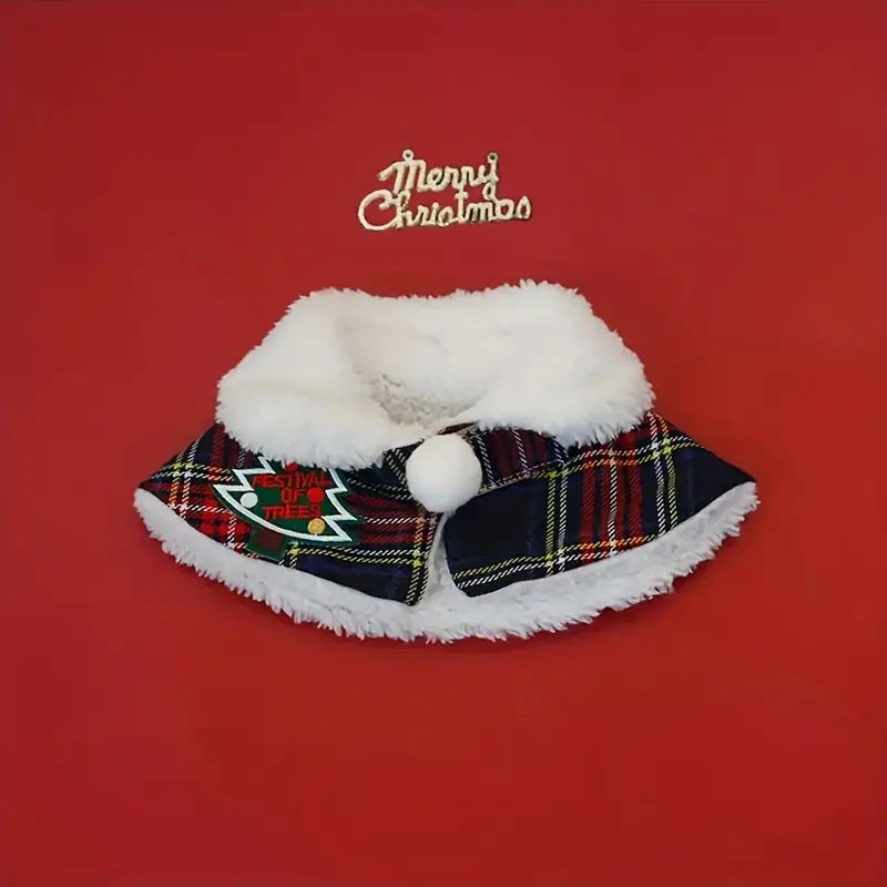 Cat Christmas cloak, dog New Year shawl, pet scarf, British shorthair autumn and winter clothes, warm Teddy collar