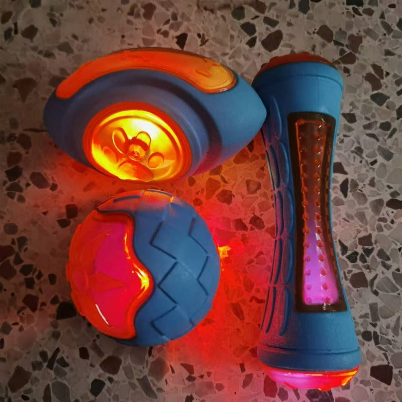 Luminous toy Amazon pet toy floating tire bite-resistant teeth cleaning toy molar self-hi Teddy Bichon