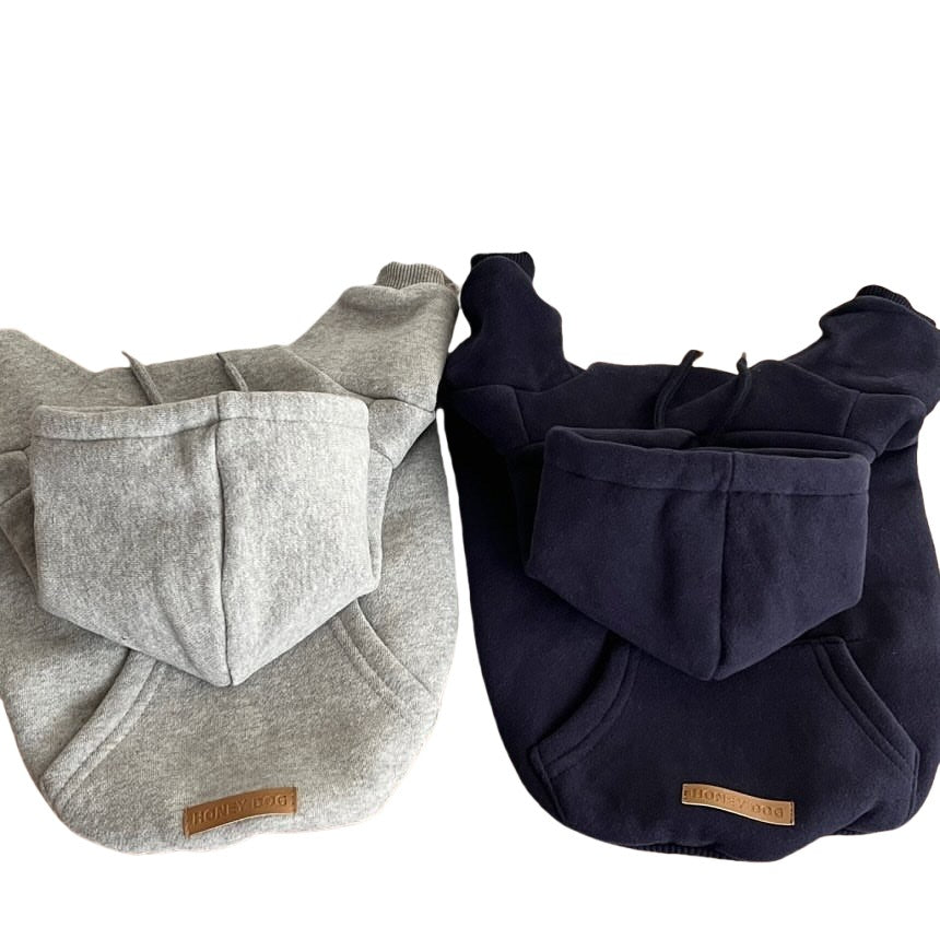 Autumn and winter hooded all-match plush sweatshirt Teddy Pomeranian Bichon Schnauzer pet dog cat small dog clothes