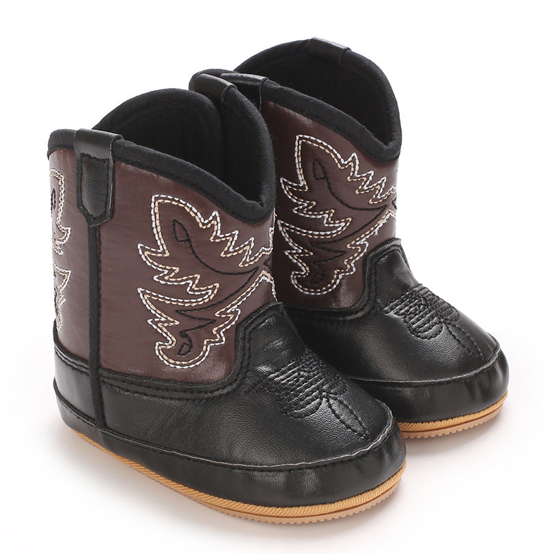 Baby boots cute high quality soft PU non-slip sole spring and autumn fashion 0-1 year old newborn walking