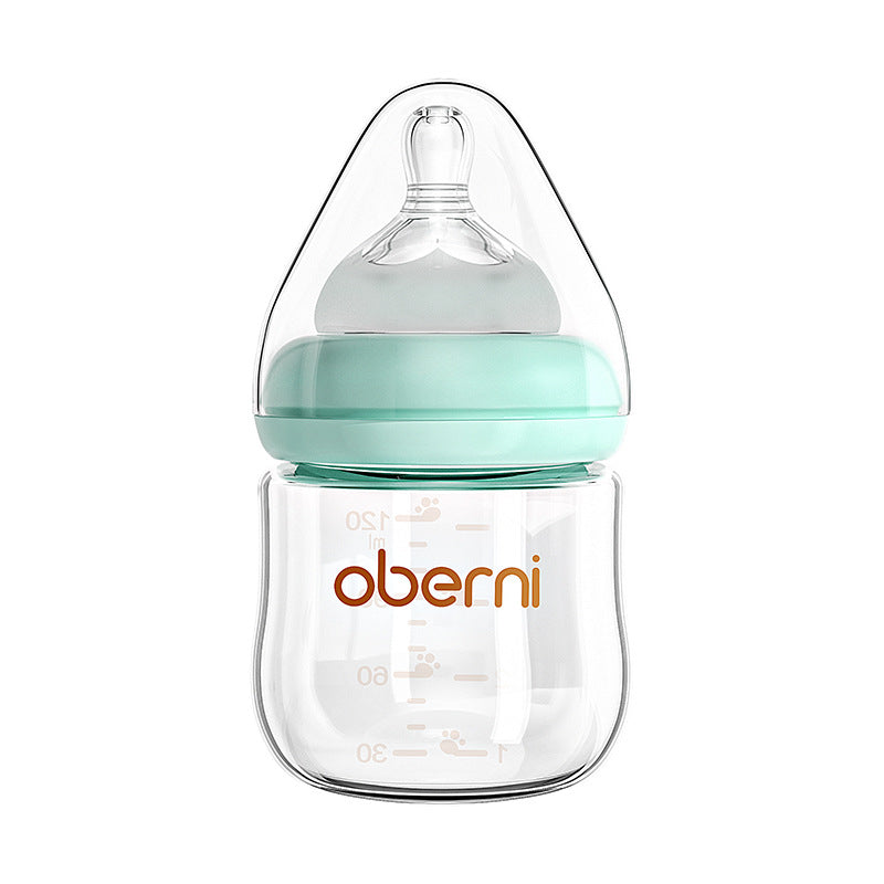 Oubani 150ML newborn glass bottle wide-mouth anti-choking and anti-flatulence baby bottle infant 0-6 months