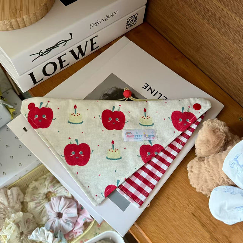 New pet bib adjustable double-sided dog triangular bandana bib pet clothes accessories bib