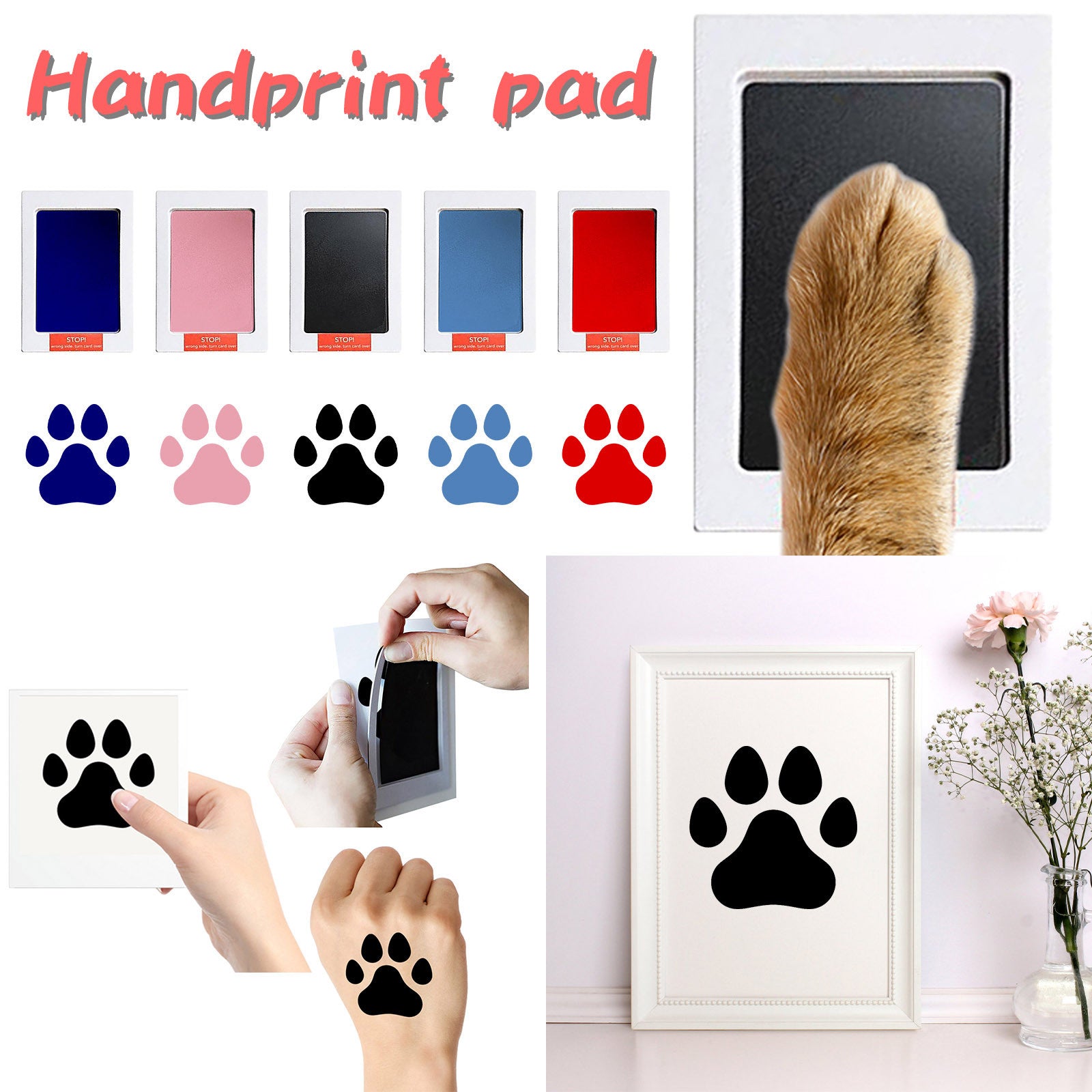 Baby/Pet Footprint Memorial Print Paper Toy Black Baby Footprint Ink Pad
