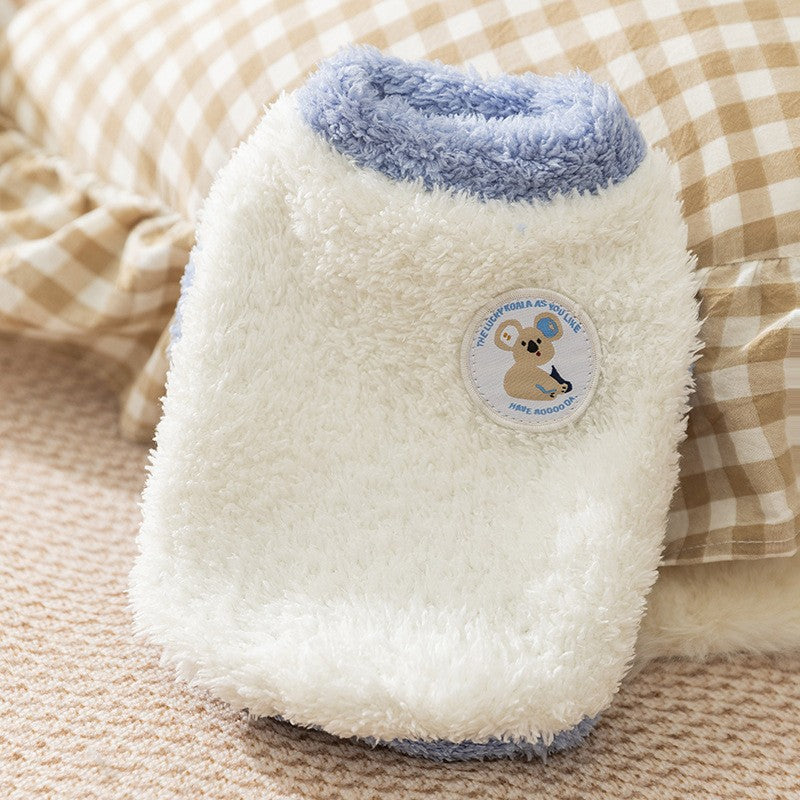 New autumn and winter Korean version dog cute cartoon small and medium-sized dog bear sweatshirt cat Teddy pet dog clothes