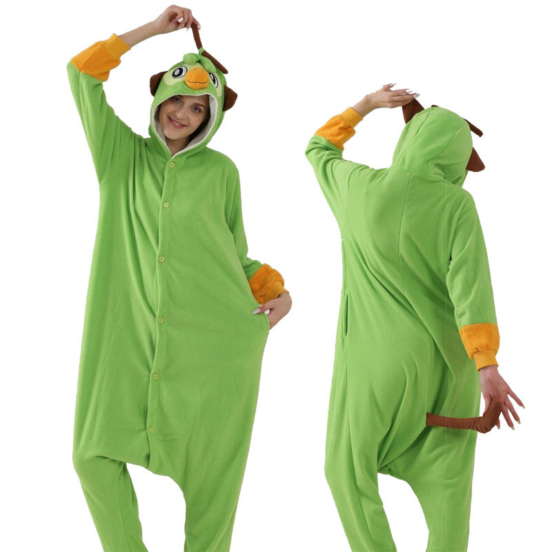 Salamander dragon taming tiger shark lion brown monkey Teletubbies adult cartoon one-piece pajamas Halloween cosp