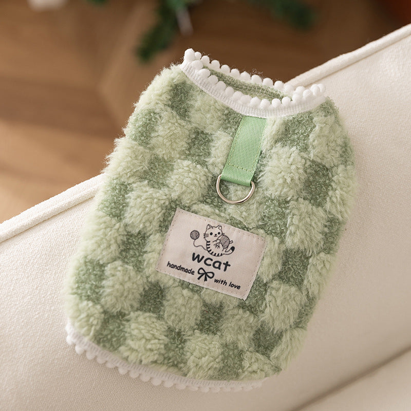 New autumn and winter Korean version dog cute cartoon small and medium-sized dog bear sweatshirt cat Teddy pet dog clothes