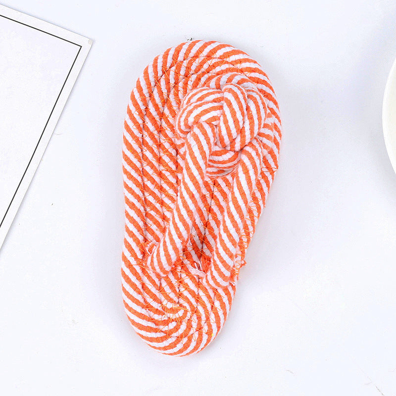 Pet Toys Manufacturer Pet Multicolor Cotton Rope Slipper Toy Teddy Bichon Frise Teething Dog Toy Wholesale