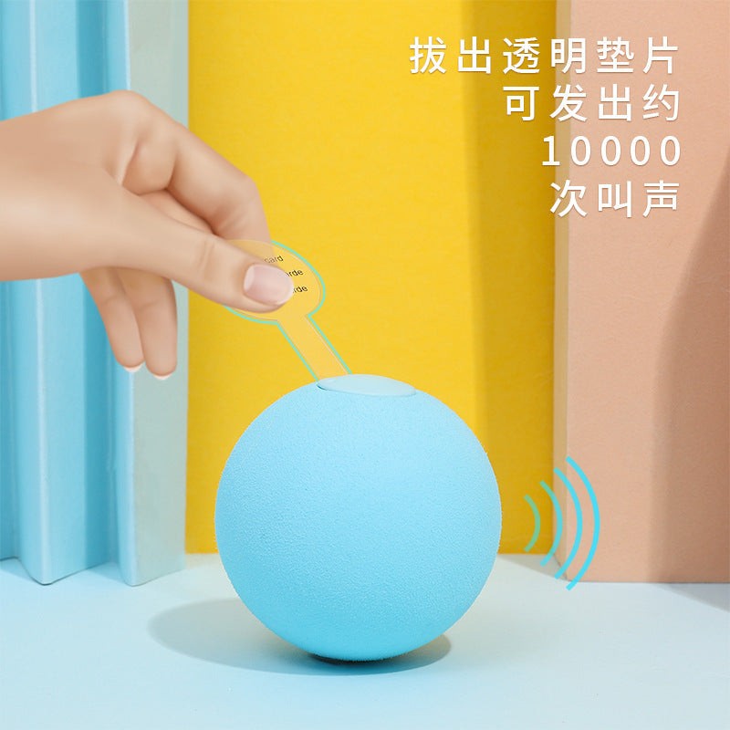 Cross-border new pet barking ball can make a sound self-healing cat toy ball amusing cat stick catnip gravity barking ball