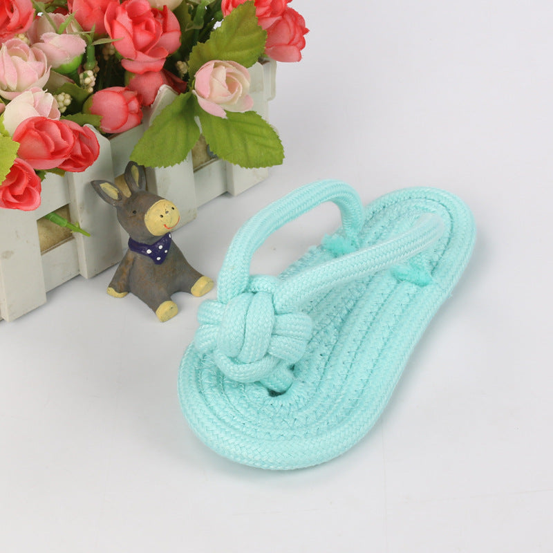 Pet Toys Manufacturer Pet Multicolor Cotton Rope Slipper Toy Teddy Bichon Frise Teething Dog Toy Wholesale