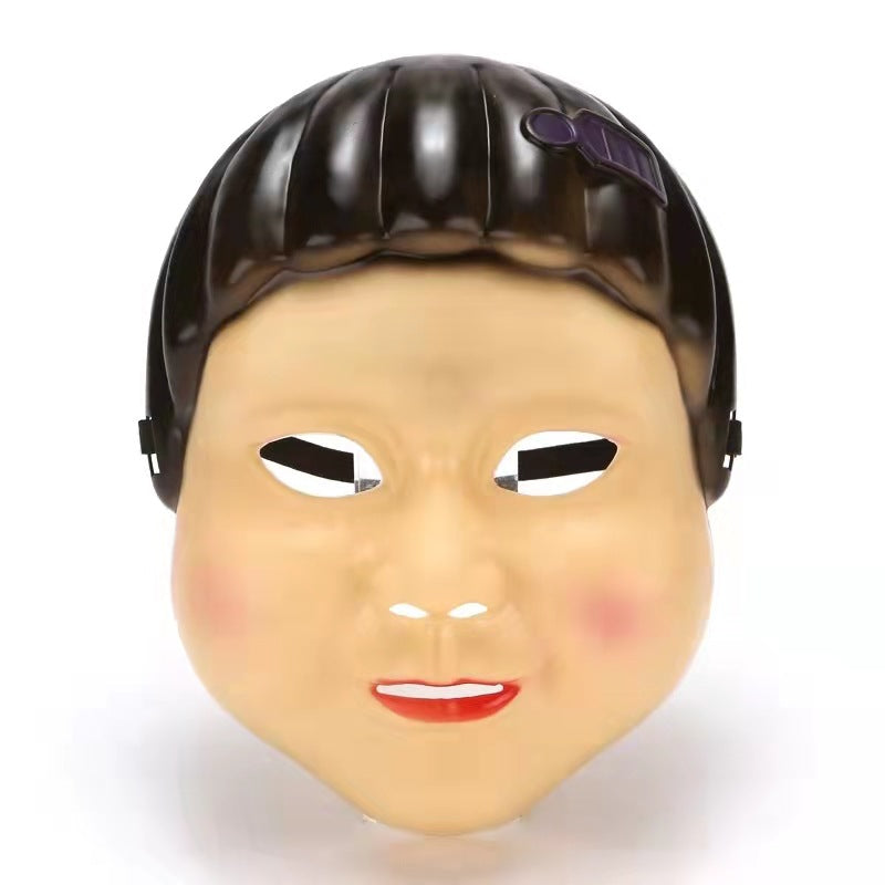 Korean movie theme square round triangle BOSS Halloween electroplated leopard performance dress up mask