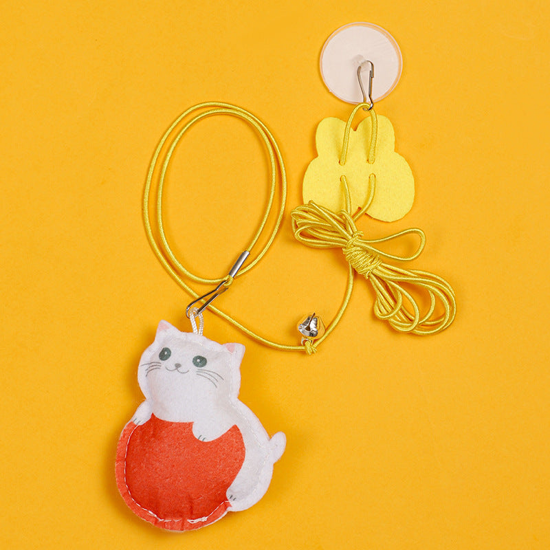 New cat teaser stick toy hanging door pet cat felt toy retractable catnip hanging cat teaser toy