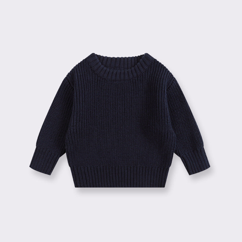 Baby sweater round neck boys pullover girls spring autumn winter baby base knitted sweater children's sweater base shirt