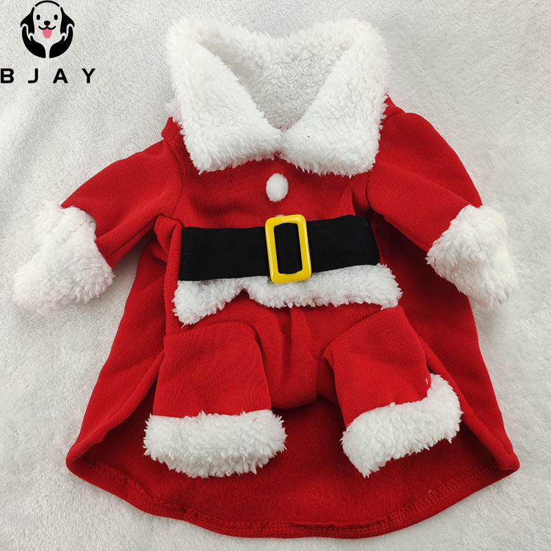 Santa Claus Dog Pet Clothes Autumn Winter Cat Pet Clothes Teddy Small Dog Dress Up Manufactor Wholesale