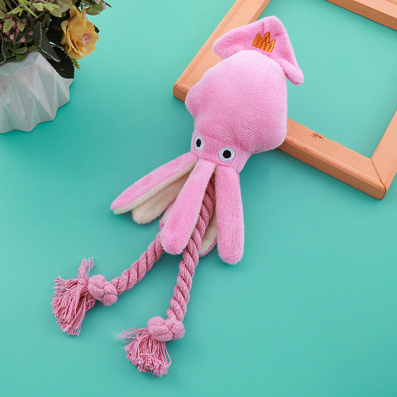 Dog toy manufacturer, sound-making cotton rope, octopus, bite-resistant, teeth-cleaning interactive pet toys, spot direct sales, cat supplies