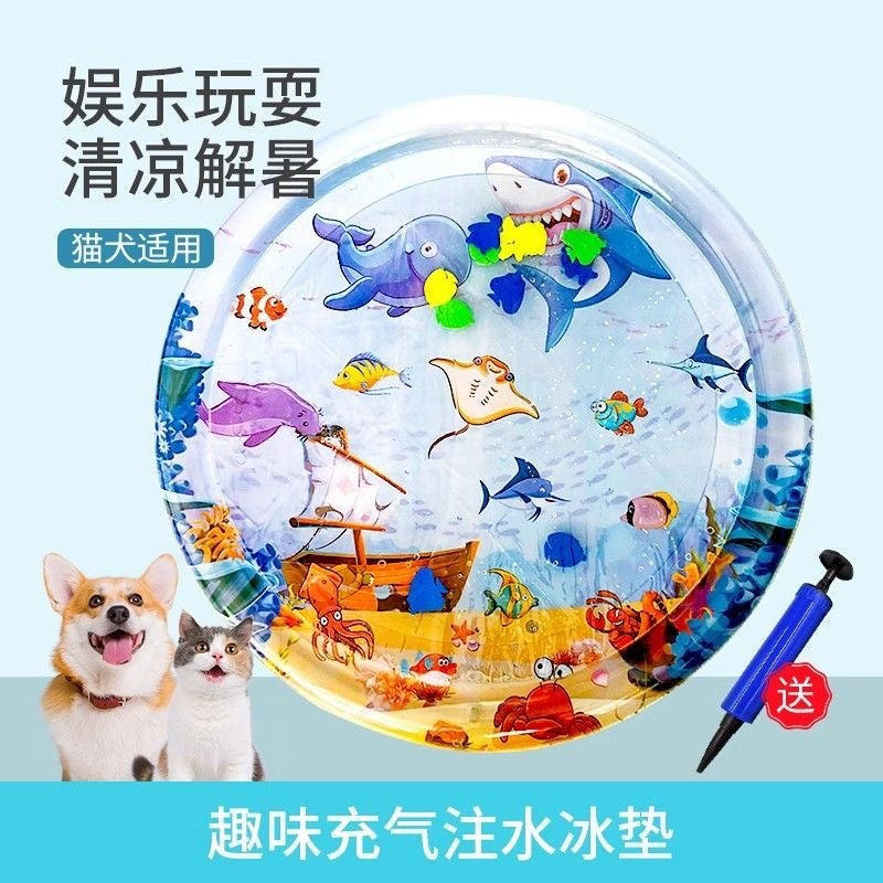 Pat water mat children's baby toy inflatable pet water-filled ice mat crawling water mat Montessori sensory water bed