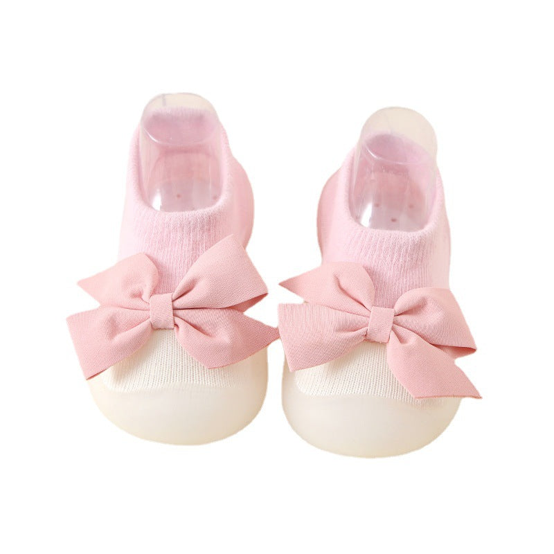 Factory goods ins spring and summer bow children's indoor shoes cute princess style baby socks shoes baby toddler shoes