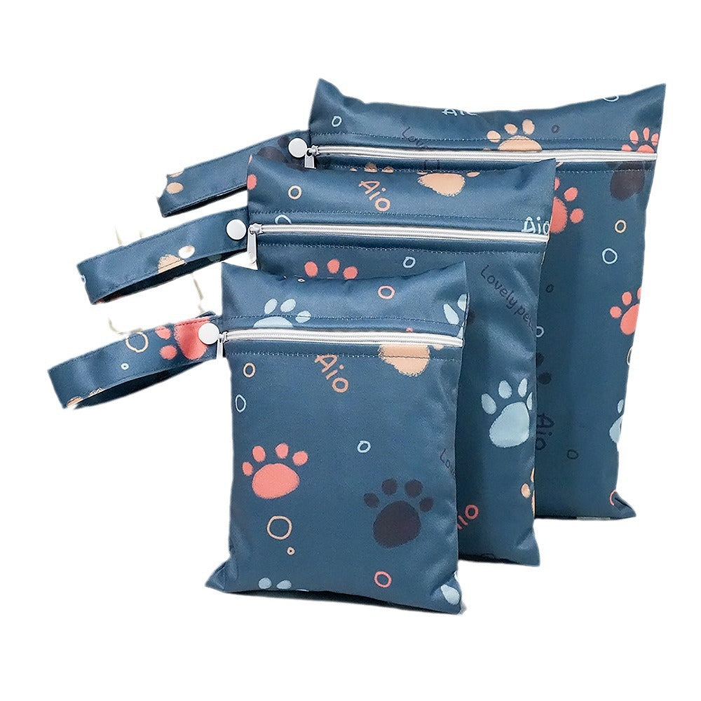 Cross-border printed storage bag for going out baby diaper storage bag ins style stroller hanging bag large capacity wetbag