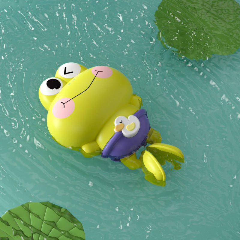 Douyin hot selling children's bathroom water swimming little penguin crab chain cool swim baby bath water toys