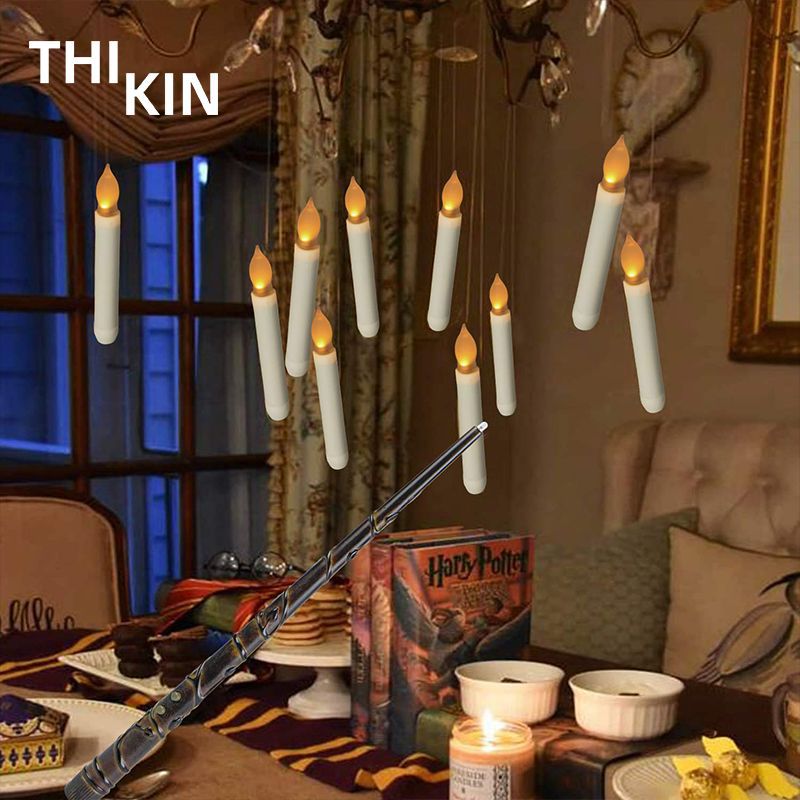 Long tears electronic candle lights Christmas Halloween fishing line hook remote control suspension magic wand candle set