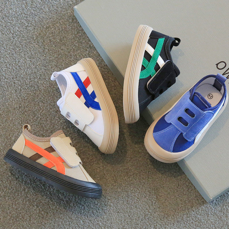 Spring and Autumn New Children's Canvas Shoes Boys Girls Skateboard Shoes Kindergarten Baby Shoes Soft Sole Sneakers Explosive Wholesale