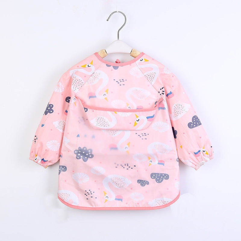 Children's pure cotton coveralls spring and summer short-sleeved and long-sleeved aprons baby A-type bibs 1-3 years old thin baby bibs