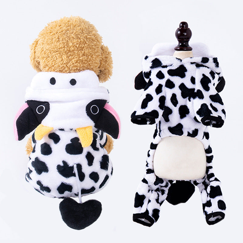 Pet clothes transformation clothes coral fleece autumn and winter dinosaur four-legged dog winter clothes cat pet clothes wholesale