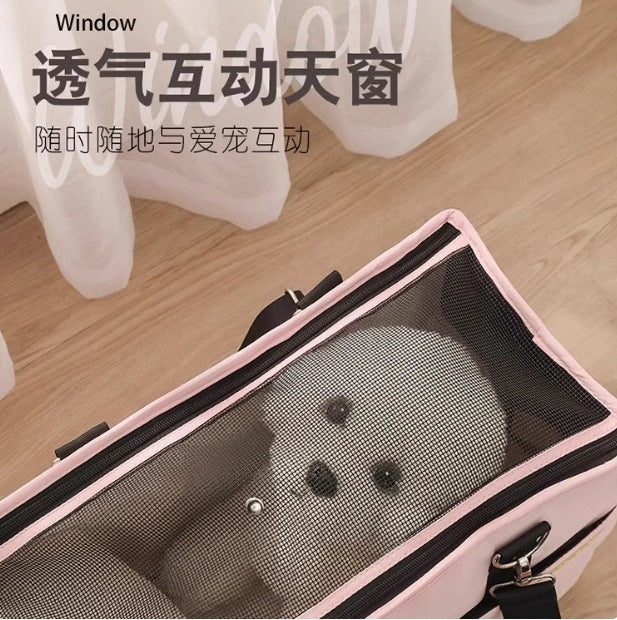 Large Capacity Pet Bag Cat Bag Dog Bag Car Pet Bag Single Shoulder Dog Bag Messenger Pet Bag Handheld Cat Bag