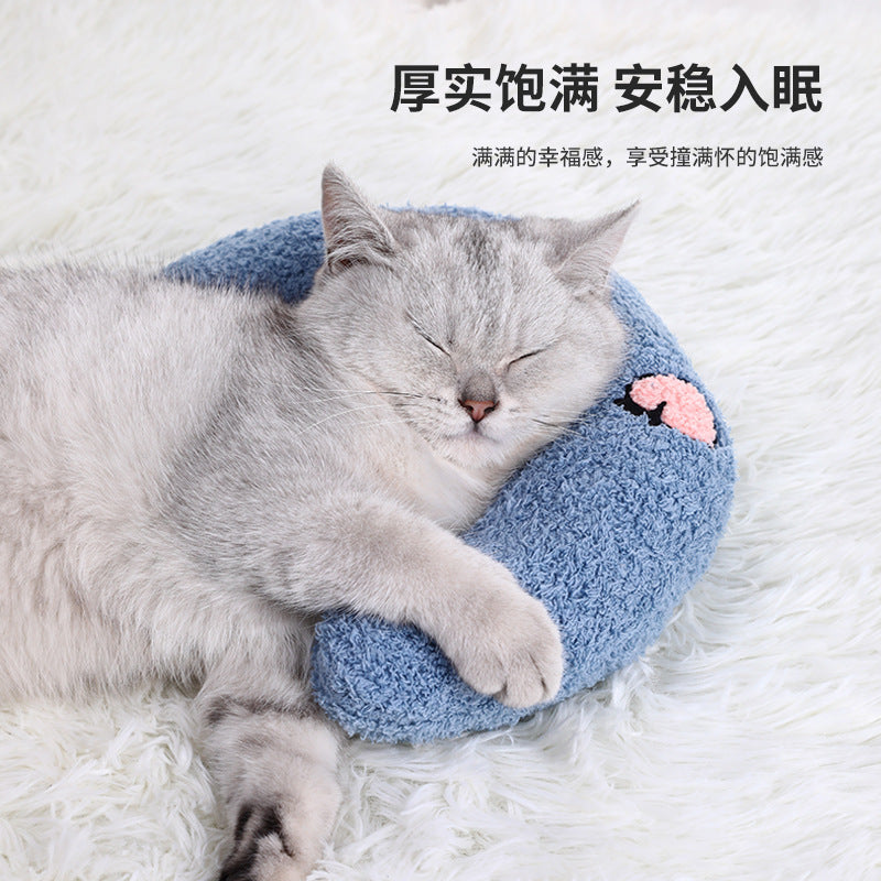 Cat Toy Pillow U-shaped Dog Cervical Deep Sleep Pet Pillow Puppy Cat Pillow Pet Supplies