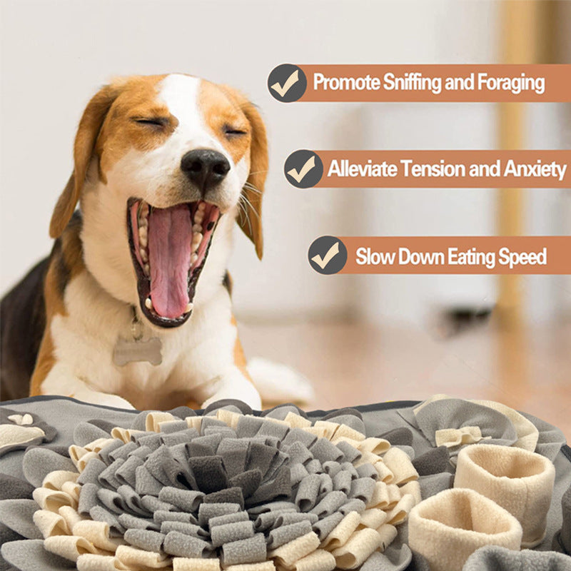 Pet Sniffing Mat Dog Sniffing Mat Toy Slow Eating Blanket Food Hiding Puzzle Sound Squeaky Flower Type