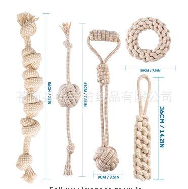 Amazon hot selling pet toy ball cross-border toy decompression toy set cotton and linen dog manufacturer wholesale