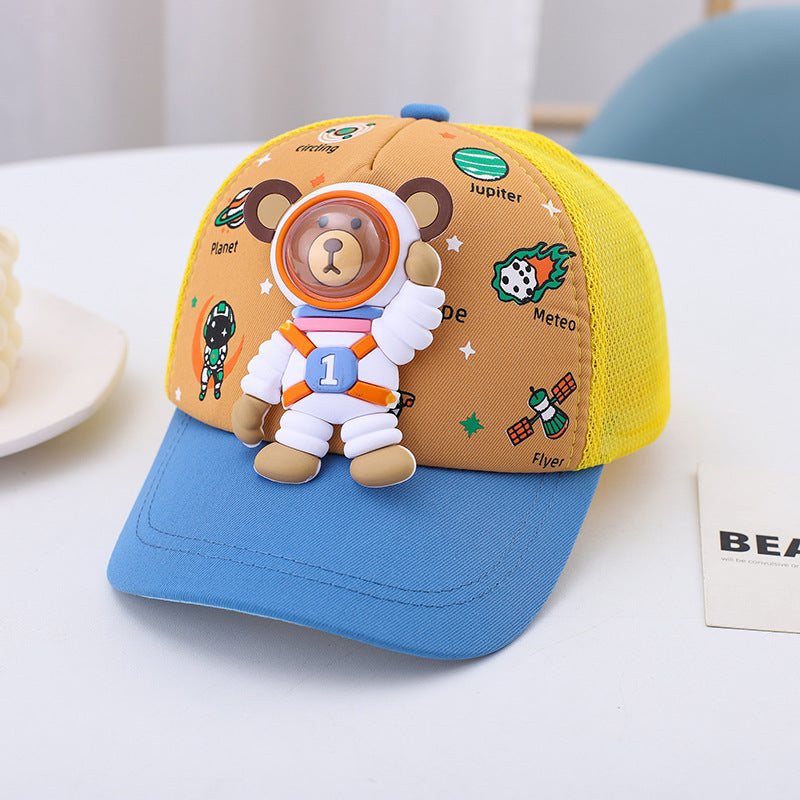 Children's hat spring and autumn thin cartoon duckbill cap boys and girls baseball cap sunshade baby sun protection hat cute