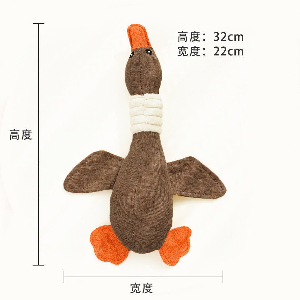Dog and cat three-color wild goose plush sound toy grinding teeth resistant to bite self-entertainment pet supplies manufacturers wholesale