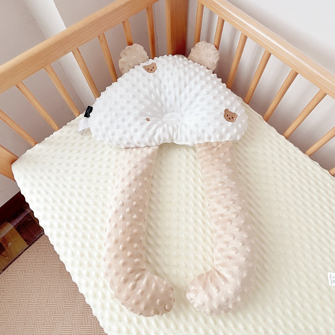 ins baby comfort pillow bean velvet U-shaped pillow anti-head tilt shaping pillow anti-startle baby sleeping pillow