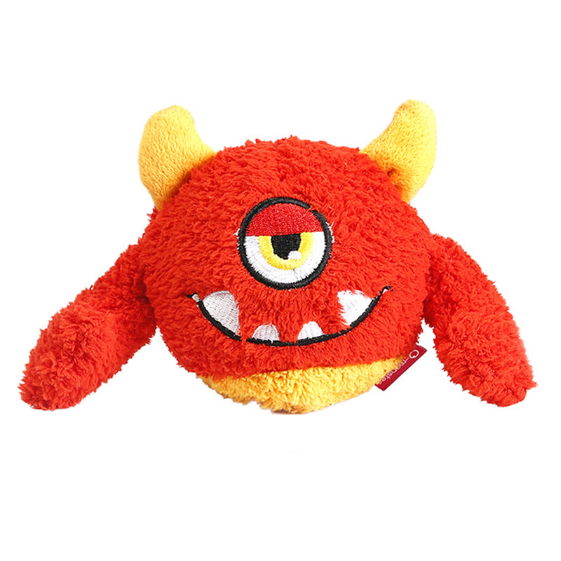 Qmonster dog toy beautiful plush Q Baolong egg sound thorn ball bite wear cute plush puppy pet ball